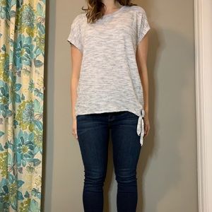 LOFT Textured Striped Tie Tee